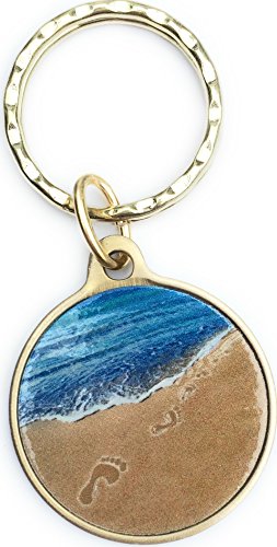 Footprints in The Sand Color Bronze Spiritual Keychain It was Then That I Carried You Foot Prints Gift