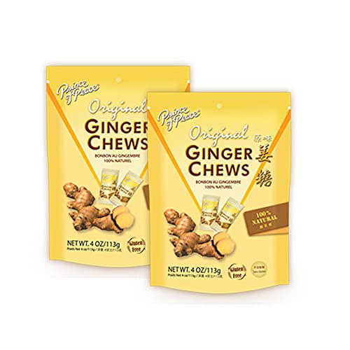 Prince of Peace Original Ginger Chews, 4 oz. – Candied Ginger – Natural Candy Pack – 2 Pack