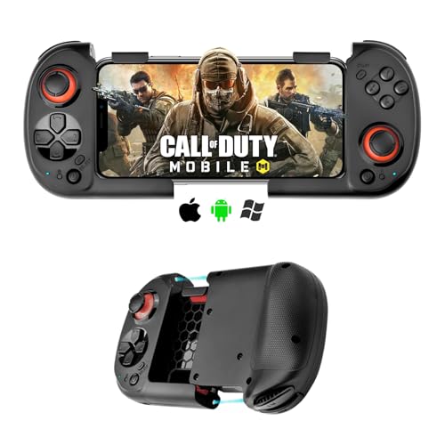 Joso Phone Controller for Android, iPhone, Direct Play, 15 Hours of Playtime, Support with Case, Game Controller Joystick for Galaxy S23 S22 S21 Ultra, iPhone 14 13 12 Pro Max, COD, Genshin Impact