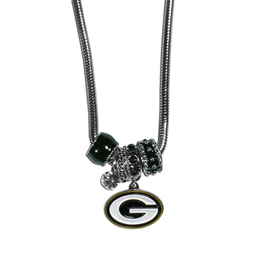 Siskiyou Sports NFL Green Bay Packers Euro Bead Necklace, 18-Inch ,Green