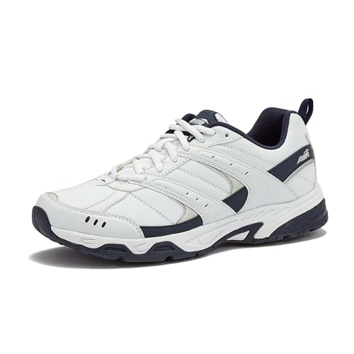 Avia Avi-Verge Mens Sneakers - Cross Trainer Mens Tennis Shoes, Pickleball or Walking Shoes for Men, White/True Navy, 10 Medium