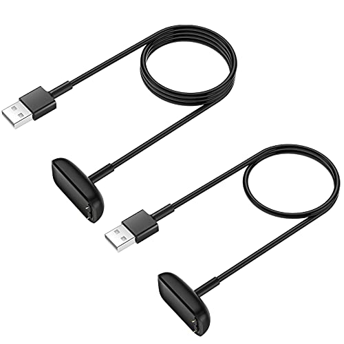 EEweca [2-Pack] Charger Cable for Fitbit Charge 6/Charge 5/Luxe, Replacement Charger for Fitbit Charge 6/Charge 5/Luxe (3.3 ft/1.6 ft)