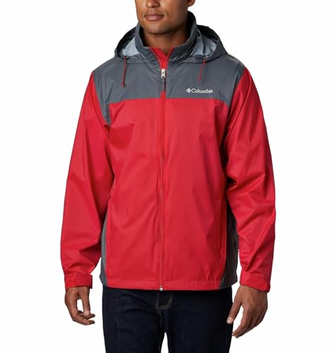 Columbia Men's Glennaker Lake Rain Jacket, Mountain Red/Graphite, Medium