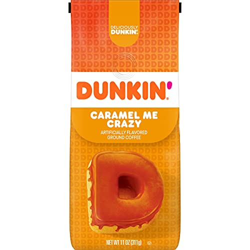 Dunkin' Caramel Me Crazy Flavored Ground Coffee, 11 Ounce (Pack of 1)