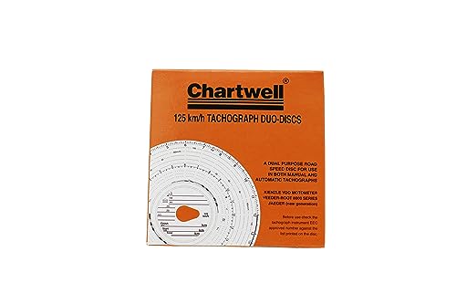 Exacompta - Ref CK801/1101GZ - Chartwell - Tachograph Charts, EC Approved Discs with Superior Trace for Easy Analysis, Handwritten Entries on Reverse, 100 Discs per Box