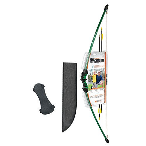 Bear Archery Goblin Bow Set for Youth, Recommended Ages 4-7, Ambidextrous, Continuous Draw Weight Up to 15-18 lb., Continuous Draw Length Up to 22-24-inches