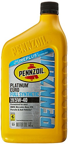 Pennzoil - 550040834 Platinum Euro Full Synthetic 5W-40 Motor Oil (1-Quart, Single-Pack)