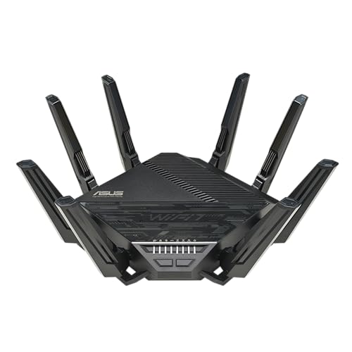 ASUS RT-BE96U BE19000 802.11BE Tri-Band Performance WiFi 7 Extendable Router with 6GHz support, Dual 10G Port, 320Mhz, lifetime internet security , MLO, Multi-RU puncturing , AiMesh Support