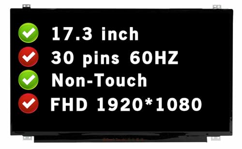 BTSELSS 17.3' Screen Replacement Compatible with Acer Predator 17 G9-791-79Y3 FHD 1920x1080 30 pins 60 HZ LCD Non-Touch Display Panel (Not for 120HZ)