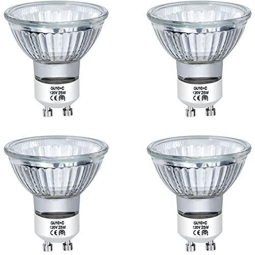 YBEK Halogen Bulb 25 Watt GU10 120V NP5 Replacement Bulb for Candle Warmer, Scent Wax Burner, Fragrance Melt, Warming Bulb MR16 JDR Dimmable, Warm White 2700K(Pack of 4)