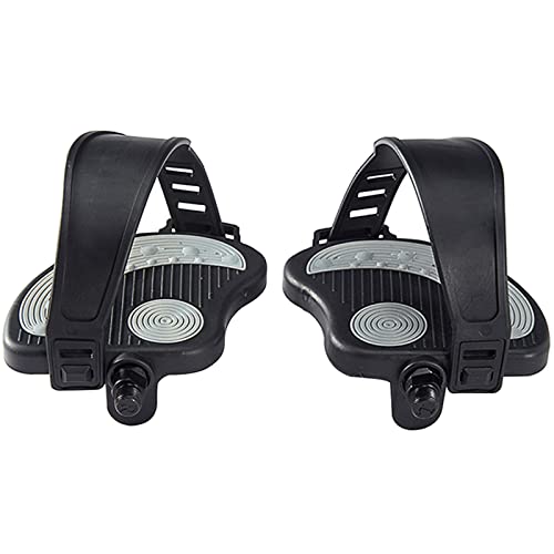 Exercise Bike Pedals 9/16' with Straps for Peloton Bike, Spin Cycling Bike, Indoor Exercycle Bike, Stationary Recumbent Bicycle Replacement Parts