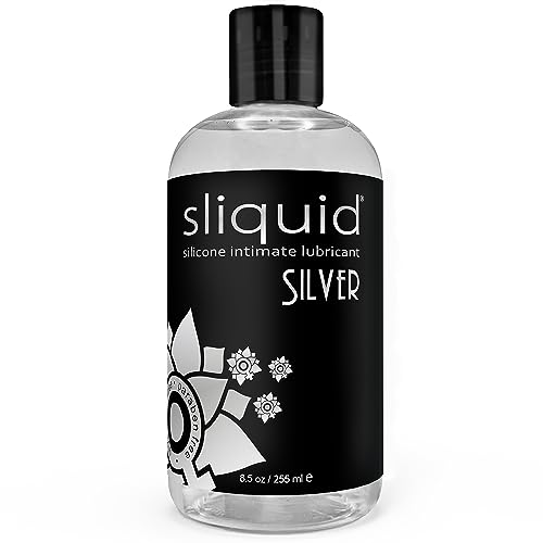 Sliquid Silver Intimate Lubricant - Silicone Lube for Women/Men/Couples, Hypoallergenic Lube, Silicone Lubricant, Waterproof, Unscented, 8.5 Fl Oz