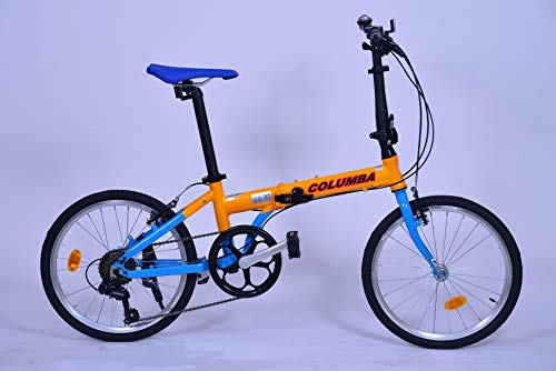 Columba 20' Alloy Super Light 7 Speed Folding Bike (Orangeblue)
