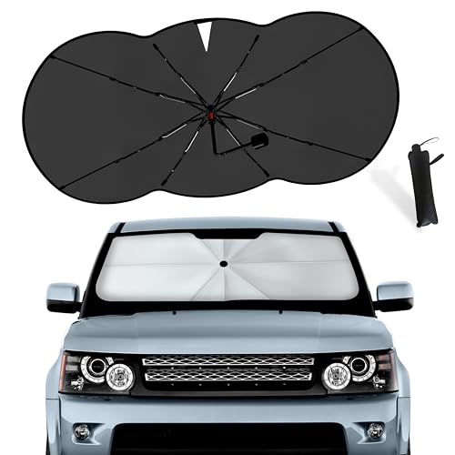 EcoNour Car Windshield Sun Shade, Umbrella Car Sun Shade – Foldable Car Shade, UV Sunshade for Car Windshield, 240T Polyester Sun Shade Car Windshield, Car Sun Shade Windshield Large (56.5'x30.5')