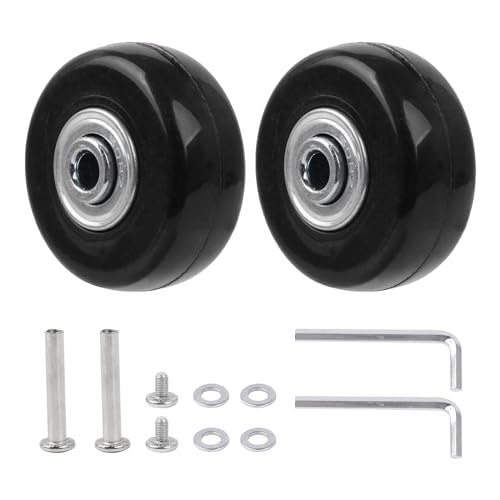 45mm x 22mm Luggage Suitcase Replacement Wheels Fit Trolley Suitcase Roller Skates Pack of 2