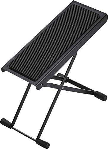 K&M Konig & Meyer 14670.014.55 Footrest | 6 Height Positions Sturdy Non-Skid Rubber Foot Pad for Classical, Acoustic, Electric Guitarists | Professional Grade for all Musicians - German Made - Black