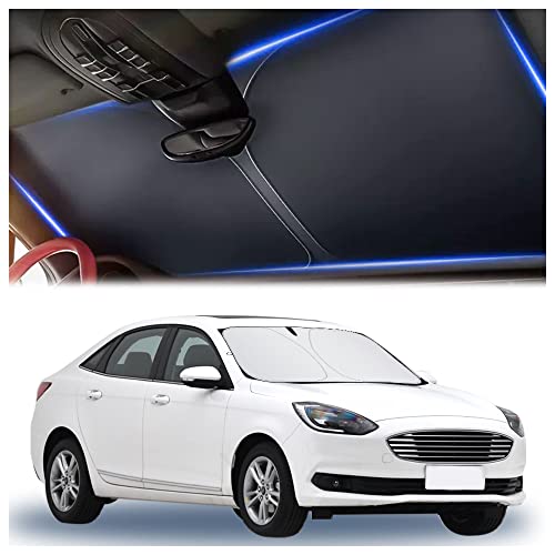 240T Thickened Automotive Glass Sunshade and Comes with Storage Bag,Keep Car Interior Cool,Universal Windshield Sun Shade Fit for Cars,Trucks,SUVs (M(55.12 * 27.6 inch))