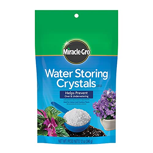 Miracle-Gro Water Storing Crystals, Helps Prevent Over and Underwatering in Outdoor and Indoor Plants, 12 oz.