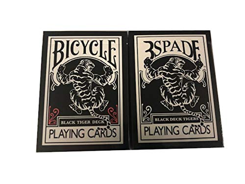 Sejati Environmental Trading Company Inc Bicycle Black Tiger 3 Spade Gaff Deck Playing Cards (1 Gaff, 1 Regular)