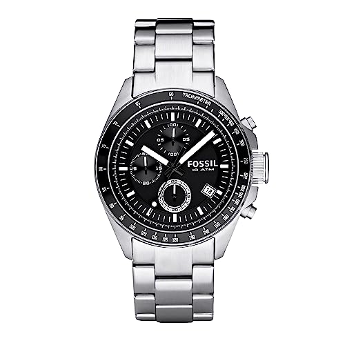 Fossil Men's Decker Quartz Stainless Chronograph Watch, Color: Silver (Model: CH2600IE)