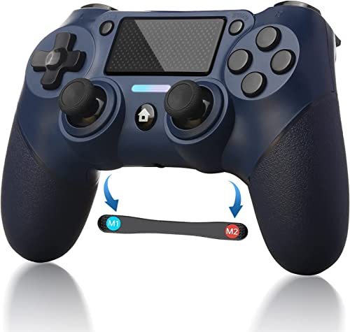 Jusubb Replacement for PS4 Controller, Programmable Function with 6-axis Gyro Sensor Non-Slip Joystick Dual Vibration, Audio Function with 3.5mm Jack a 1