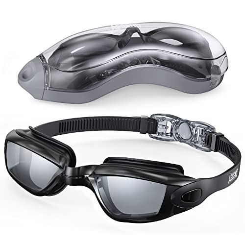 Aegend Swim Goggles, Flexible|Detachable Swimming Goggles No Leaking Full Protection Adult Men Women Youth, Black