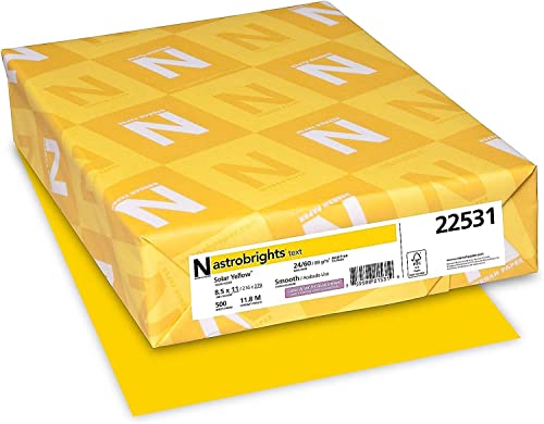 Neenah Paper 22531 Color Paper, 24lb, 8 1/2 x 11, Solar Yellow, 500 Sheets