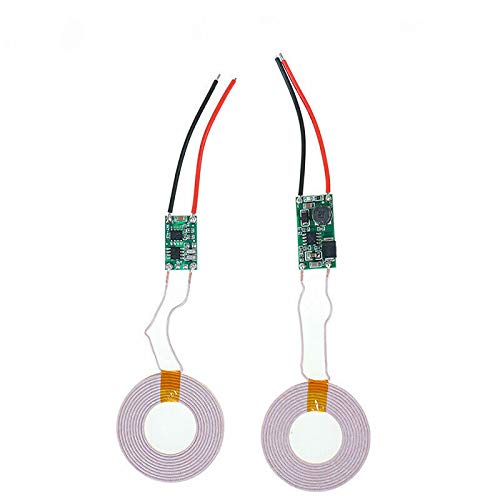Abovehill Qi Wireless Charging Module Inductive Charger Transmitter +Receiver Power Supply Module DC 5V 2A (Coil Outer Diameter 43mm)-1 Pair