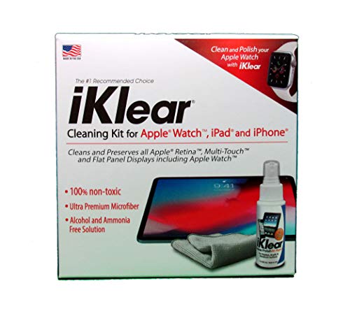iKlear Ultimate Cleaning Kit: 2oz Non-Toxic Fluid, 3 Travel Singles (Wet/Dry), 1 Exclusive Dual Micro Textured Cloth - Made in USA