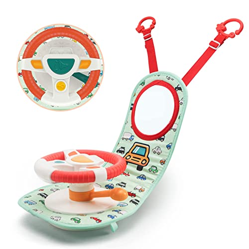 Happytime Musical Car Wheel Baby Toys, in-Car Wheel Musical Activity Play Center for Baby's Travel Companion Entertain and Relax Easier Drive with Sounds and Lights