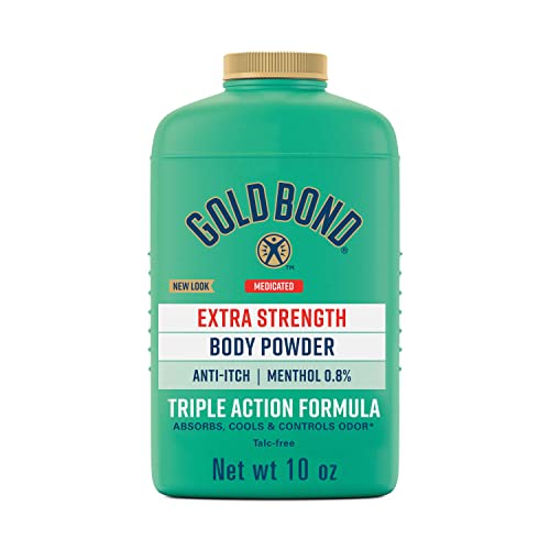 Gold Bond Medicated Talc-Free Extra Strength Body Powder, 10 oz., for Cooling, Absorbing Itch Relief