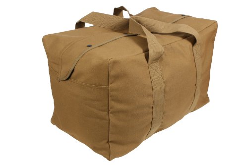 Rothco Canvas Parachute Cargo Bag Extra Large Travel Duffle Bag – 75L Capacity – Coyote Brown