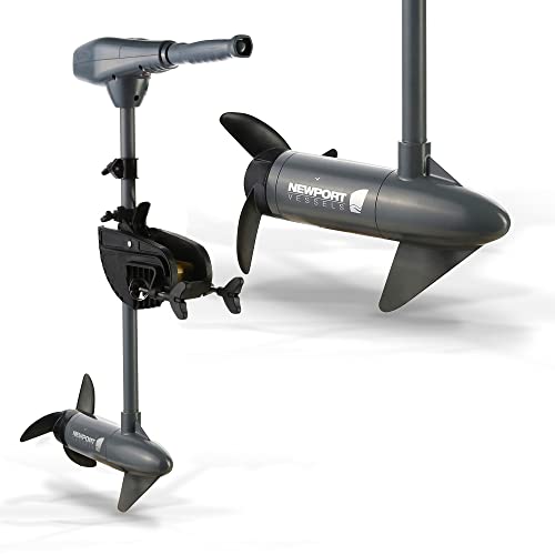 Newport Kayak Series 55lb Thrust Transom Mounted Saltwater Electric Trolling Motor w/LED Battery Indicator (24' Shaft)