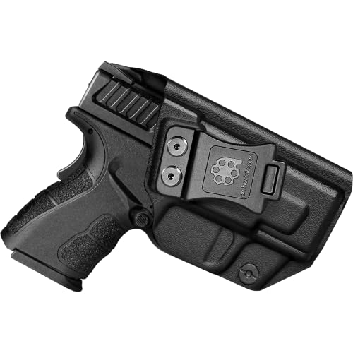 Amberide IWB KYDEX Holster Fit: Springfield XD MOD.2-3' Sub-Compact 9MM / .40S&W Pistol | Inside Waistband | Adjustable Cant | US KYDEX Made (Black, Right Hand Draw (IWB)