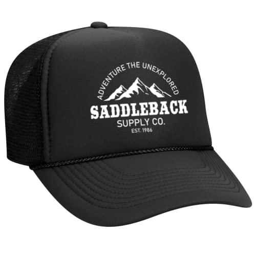 Saddleback Supply Foam Snapback Trucker Hat Vintage Classic Logo-Black/w