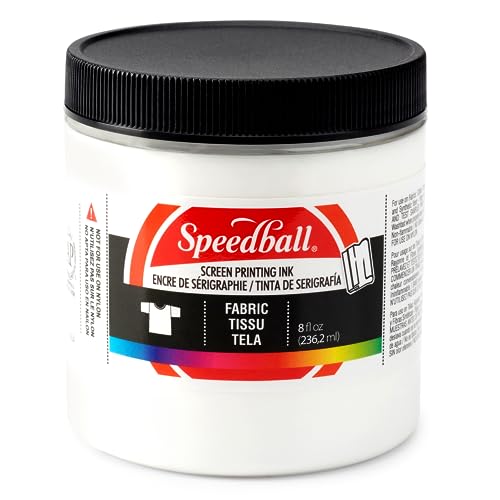 Speedball Fabric Screen Printing Ink, 8-Ounce, White for T-Shirt and Silkscreen Printmaking