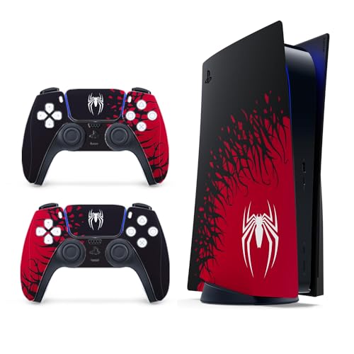 [for PS5 Disc Edition] - NOWSKINS Superhero Skin for Playstation 5, Premium 3M Vinyl Cover Skins Wraps for PS5 Disc Edition Console and Controller Stickers