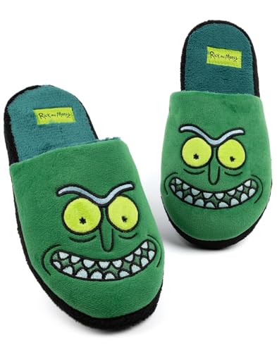 Rick And Morty Unisex Slippers Adults Pickle Rick Green House Sliders - US Mens Size 10-11