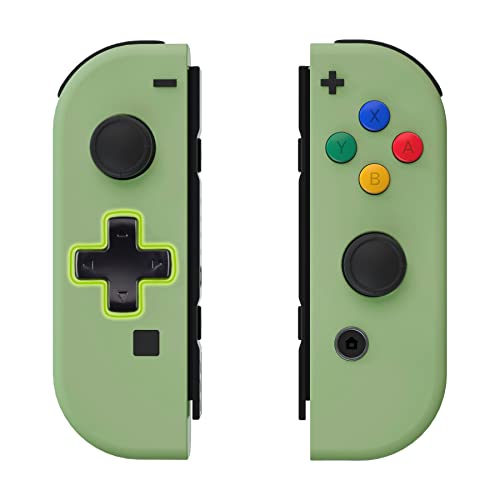 eXtremeRate Matcha Green Housing (D-Pad Version) with Colorful Buttons for Joycon Handheld Controller, DIY Replacement Shell Case for Nintendo Switch & Switch OLED [Only The Shell, NOT The Joycon]