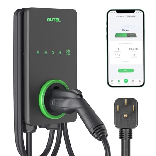 Autel Home Level 2 EV Charger up to 40Amp, 240V, Indoor/Outdoor Fast Electric Vehicle Charging Station with Flexible 25-Foot Cable, NEMA 14-50 Plug, Dark Gray