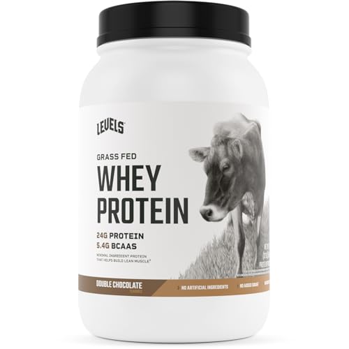 Levels Grass Fed 100% Whey Protein, No GMOs, Double Chocolate, 2LB