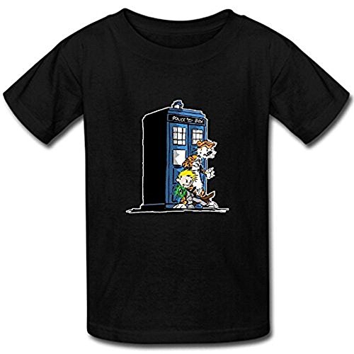 Short Sleeves Custom Calvin and Hobbes Doctor Who Men's Cotton T Shirt Tee