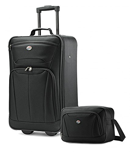 American Tourister Fieldbrook II Softside Upright Luggage, Black, 2-Piece Set (tote/21)