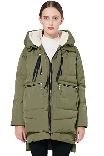 Orolay Women's Thickened Down Jacket Green Small