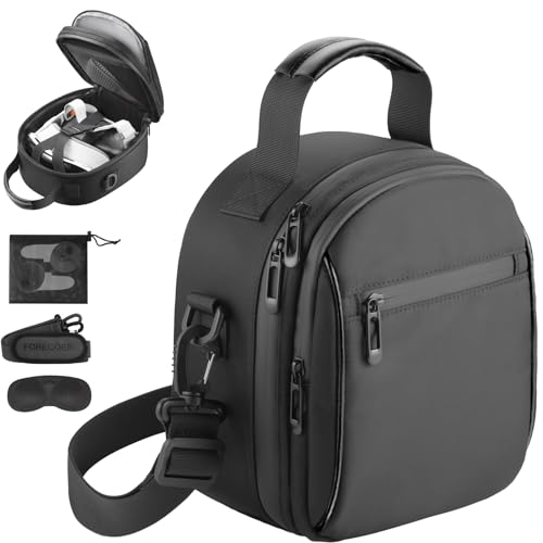 FOREGOER Hard Carrying Case Compatible with Meta Quest 3/Quest 2/ Apple Vision Pro, VR Gaming Headset and Touch Controllers, Travel Bag with Lens Cover for Oculus Quest 3/2/Vision Pro