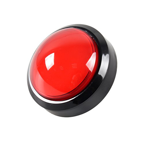 Arcade Buttons EG STARTS 100mm Big Dome Convex Type LED Lit Illuminated Push Button for Arcade Machine Video Games Parts & Red DC 12V