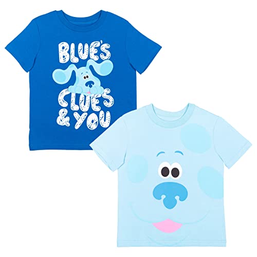 Nickelodeon Blue's Clues Toddler Boys 2 Pack Short Sleeve T-Shirt Light/Dark Blue 4T