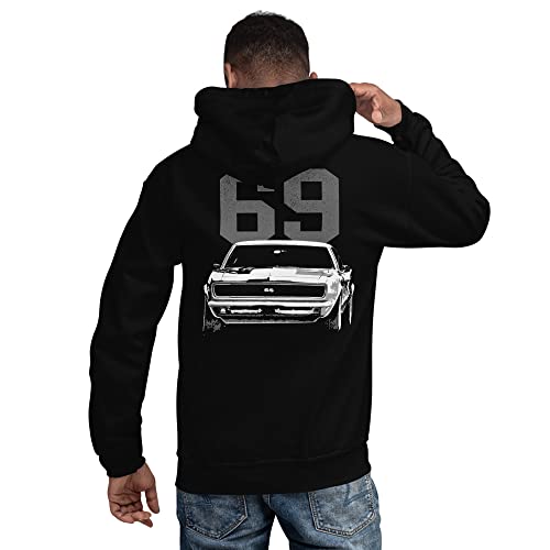 JG Infinite American Antique Collector Muscle Car 1969 Chevy Camaro Unisex Hoodie Black