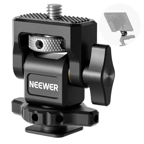 NEEWER Camera Monitor Mount with Cold Shoe, 1/4' Screw for 5' & 7' Field Monitor Compatible with Atomos Ninja V, 360° Swivel 180° Tilt Damping, MA002