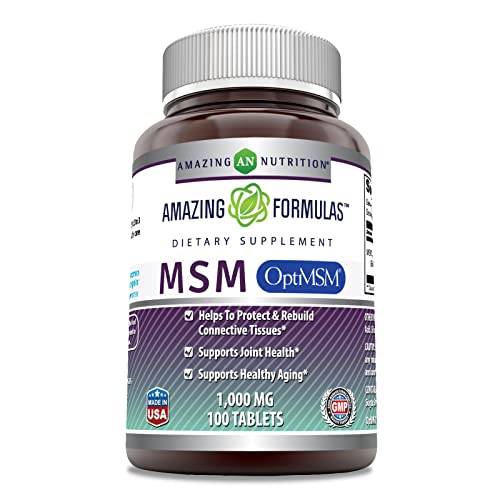 Amazing Formulas OptiMSM Supplement |1000 Mg Per Serving | 100 Tablets | Non-GMO | Gluten Free | Made in USA